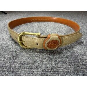 Dooney & Bourke 26-28 S All Weather Pebbled Khaki Leather Belt Vintage USA